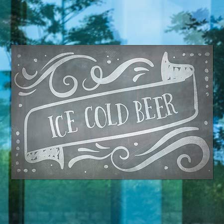 CGSignLab | בירה קרה קרח -באנר Chalk נצמד חלון | 36 x24